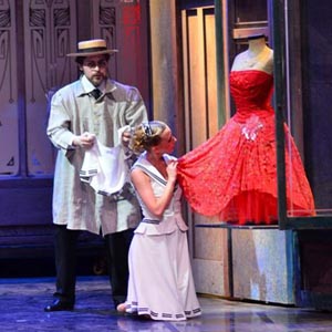 Andrej Barbanov (Coppélius), Pavla Mikolavčić (Swanilda); Hrvatsko narodno kazalište u Zagrebu: Léo Delibes – Youri Vámos, Coppélia na Montmartreu, kor. i red. Youri Vámos, foto: © Novković